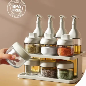 Glass Oil Bottle Dispenser Set