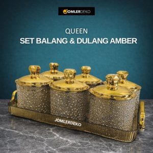 SET BALANG QUEEN + DULANG ACRYLIC AMBER