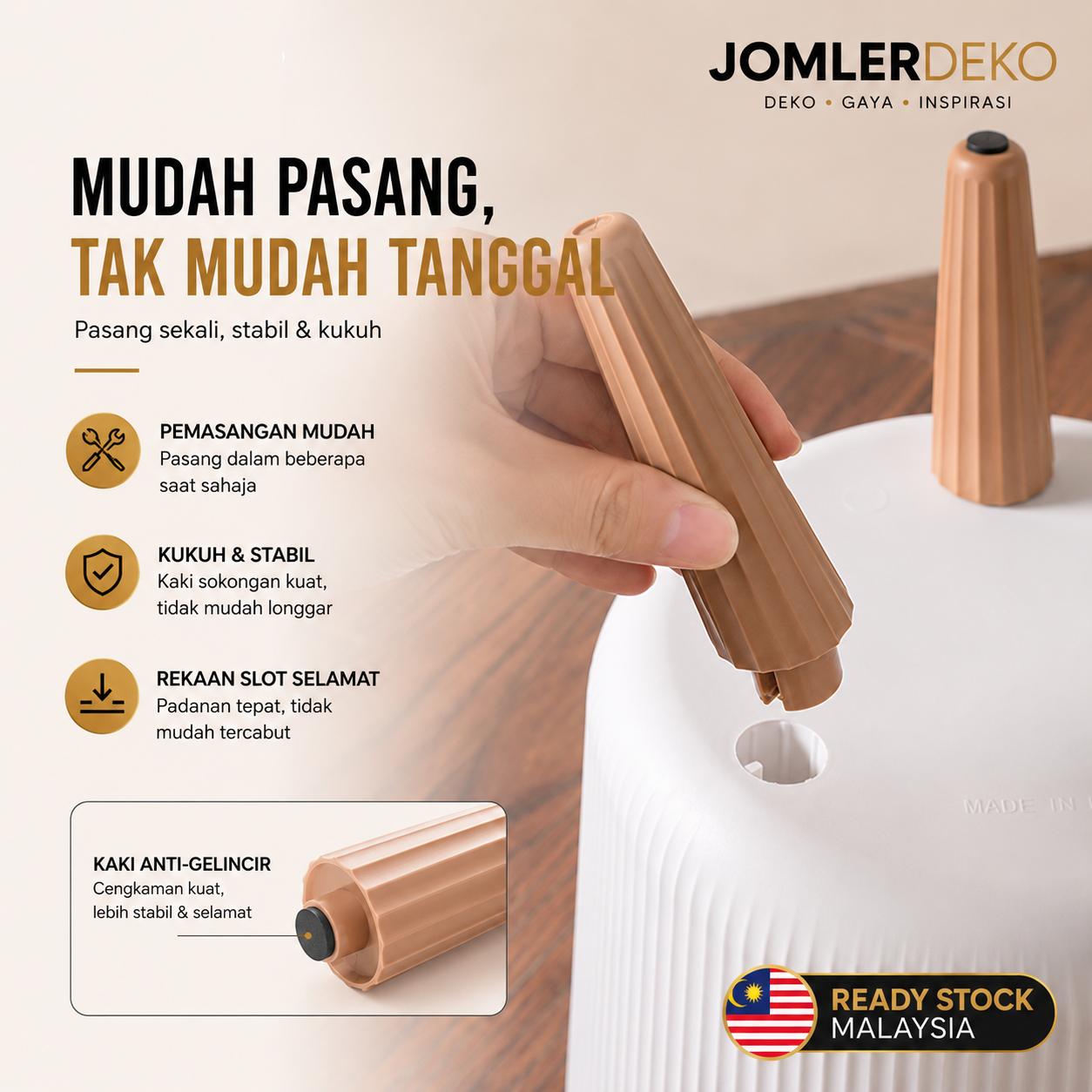 Cara memasang kaki tong sampah 7L