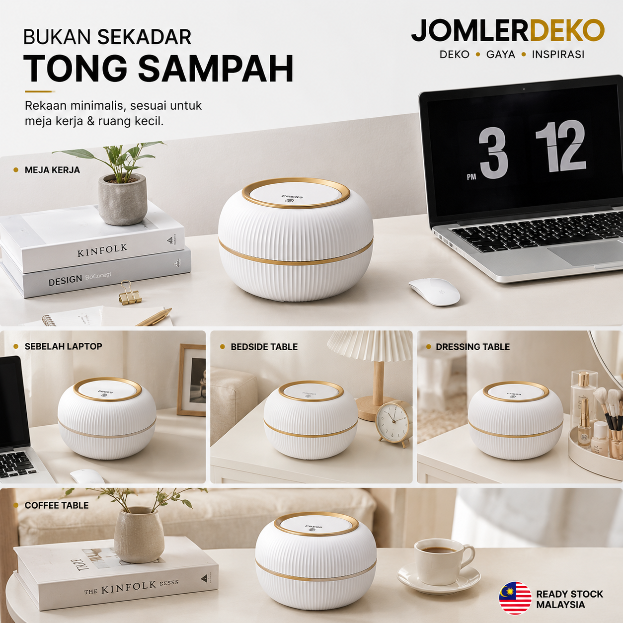 Tong sampah meja mini untuk meja kerja dan ruang kecil